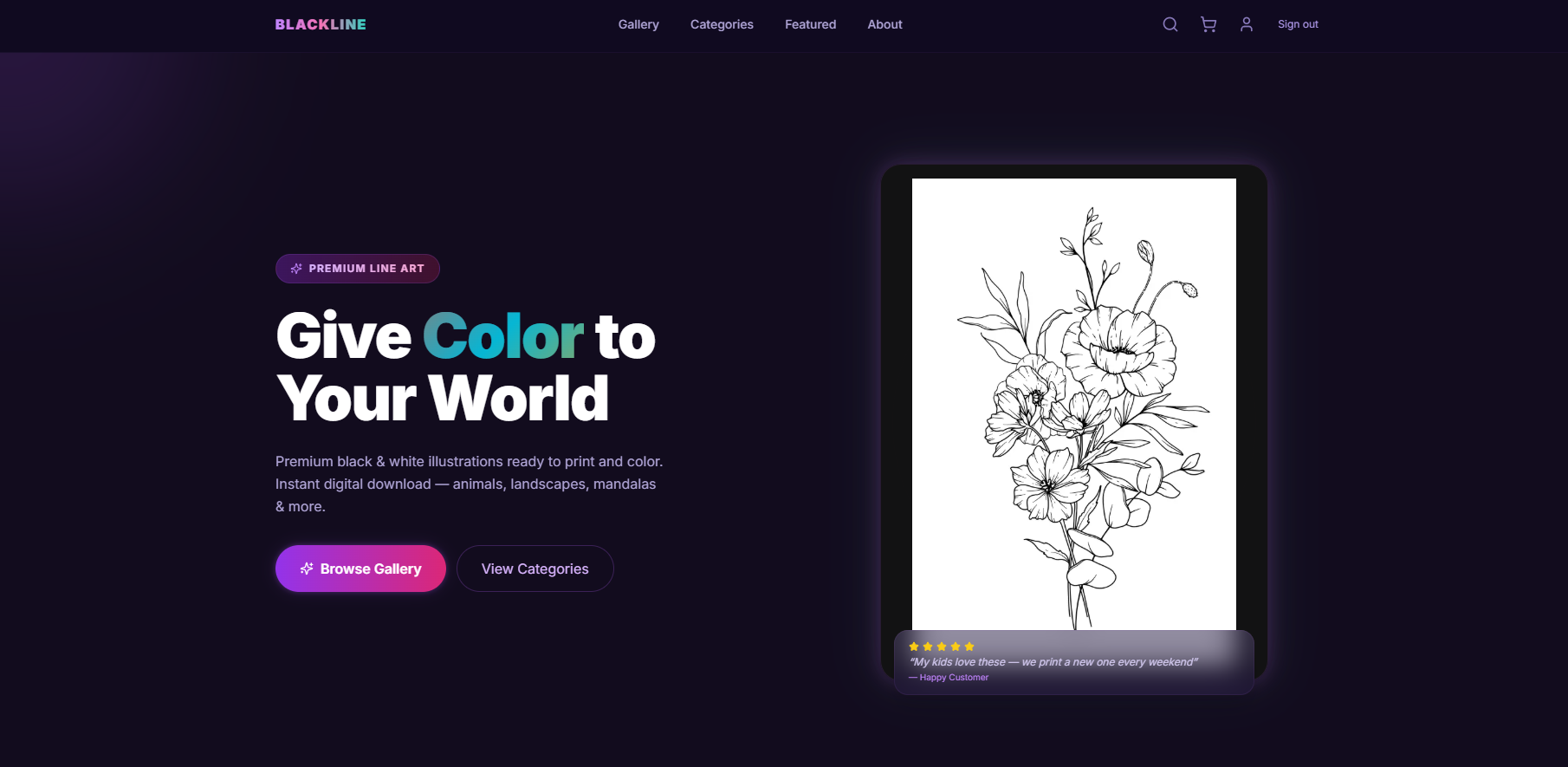 Black Line — sitio web